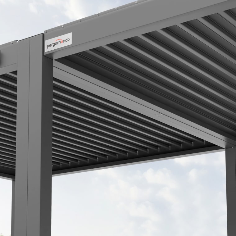 pergomondo Verbindungsset für Pergola mit Lamellendach | 3 m, weiß