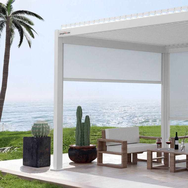 pergomondo Pergola mit Lamellendach | 3 x 4 m, weiß