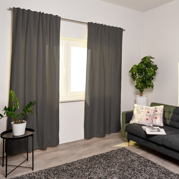 Home Wohnideen PELLU Thermo-Vorhang mit Kombiband | blickdicht, 135 x 245 cm, grau