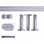 VICTORIA M Gardinenstange Set | 1-läufig, ⌀ 19 mm, 360 cm, silber + Wand, Kappe, Ring