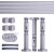 VICTORIA M Gardinenstange Set | 2-läufig, ⌀ 19 mm, 240 cm, silber + Wand, Kappe, Ring