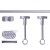 VICTORIA M Gardinenstange Set | 1-läufig, ⌀ 19 mm, 160 cm, silber + Decke, Kappe, Ring
