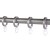 VICTORIA M Gardinenstange Set | 1-läufig, ⌀ 19 mm, 160 cm, silber + Decke, Kappe, Ring
