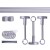 VICTORIA M Gardinenstange Set | 1-läufig, ⌀ 19 mm, 360 cm, silber + Decke, Kappe, Ring