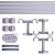 VICTORIA M Gardinenstange Set | 2-läufig, ⌀ 19 mm, 280 cm, silber + Decke, Kappe, Ring