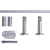 VICTORIA M Gardinenstange Set | 1-läufig, ⌀ 19 mm, 140 cm, silber + Wand, Rillen-Kappe, Ring