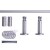 VICTORIA M Gardinenstange Set | 1-läufig, ⌀ 19 mm, 160 cm, silber + Wand, Rillen-Kappe, Ring
