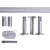 VICTORIA M Gardinenstange Set | 1-läufig, ⌀ 19 mm, 240 cm, silber + Wand, Rillen-Kappe, Ring