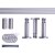VICTORIA M Gardinenstange Set | 1-läufig, ⌀ 19 mm, 280 cm, silber + Wand, Rillen-Kappe, Ring