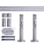 VICTORIA M Gardinenstange Set | 2-läufig, ⌀ 19 mm, 120 cm, silber + Wand, Rillen-Kappe, Ring