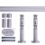 VICTORIA M Gardinenstange Set | 2-läufig, ⌀ 19 mm, 160 cm, silber + Wand, Rillen-Kappe, Ring