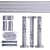 VICTORIA M Gardinenstange Set | 2-läufig, ⌀ 19 mm, 240 cm, silber + Wand, Rillen-Kappe, Ring