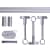 VICTORIA M Gardinenstange Set | 1-läufig, ⌀ 19 mm, 280 cm, silber + Decke, Rillen-Kappe, Ring
