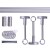 VICTORIA M Gardinenstange Set | 1-läufig, ⌀ 19 mm, 400 cm, silber + Decke, Rillen-Kappe, Ring