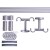 VICTORIA M Gardinenstange Set | 2-läufig, ⌀ 19 mm, 120 cm, silber + Decke, Rillen-Kappe, Ring