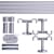 VICTORIA M Gardinenstange Set | 2-läufig, ⌀ 19 mm, 280 cm, silber + Decke, Rillen-Kappe, Ring