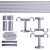 VICTORIA M Gardinenstange Set | 2-läufig, ⌀ 19 mm, 400 cm, silber + Decke, Rillen-Kappe, Ring