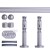 VICTORIA M Gardinenstange Set | 2-läufig, ⌀ 19 mm, 200 cm, silber + Wand, Kugel-Ball, Ring