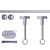 VICTORIA M Gardinenstange Set | 1-läufig, ⌀ 19 mm, 160 cm, silber + Decke, Kugel-Ball, Ring