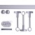 VICTORIA M Gardinenstange Set | 1-läufig, ⌀ 19 mm, 280 cm, silber + Decke, Kugel-Ball, Ring