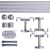VICTORIA M Gardinenstange Set | 2-läufig, ⌀ 19 mm, 280 cm, silber + Decke, Kugel-Ball, Ring