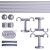 VICTORIA M Gardinenstange Set | 2-läufig, ⌀ 19 mm, 360 cm, silber + Decke, Kugel-Ball, Ring