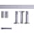 VICTORIA M Gardinenstange Set | 1-läufig, ⌀ 19 mm, 360 cm, silber + Wand, Rillen-Kappe