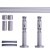 VICTORIA M Gardinenstange Set | 2-läufig, ⌀ 19 mm, 200 cm, silber + Wand, Rillen-Kappe