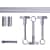 VICTORIA M Gardinenstange Set | 1-läufig, ⌀ 19 mm, 280 cm, silber + Decke, Rillen-Kappe