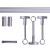 VICTORIA M Gardinenstange Set | 1-läufig, ⌀ 19 mm, 360 cm, silber + Decke, Rillen-Kappe