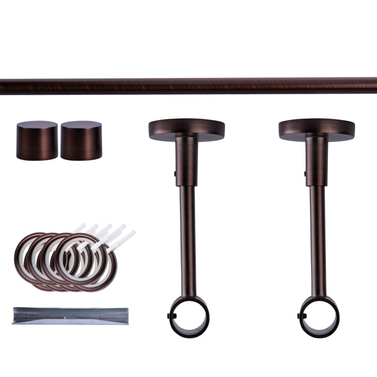 VICTORIA M Gardinenstange Set | 1-läufig, ⌀ 19 mm, 180 cm, rot-bronze + Decke, Kappe, Ring