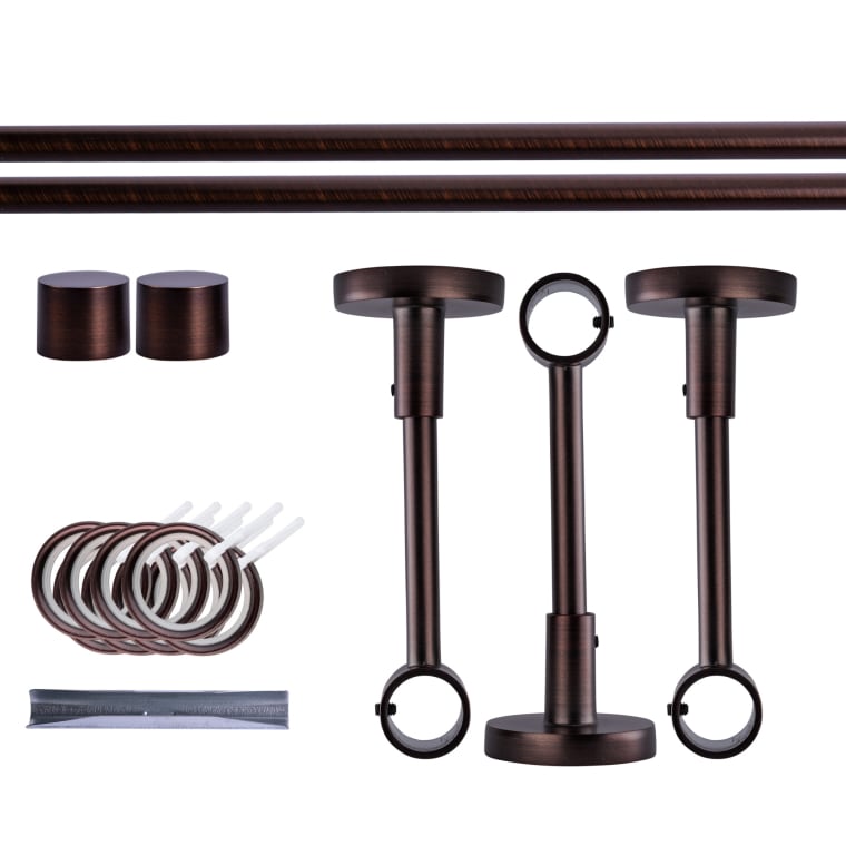 VICTORIA M Gardinenstange Set | 1-läufig, ⌀ 19 mm, 360 cm, rot-bronze + Decke, Kappe, Ring