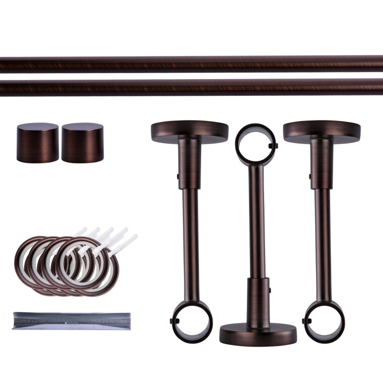 VICTORIA M Gardinenstange Set | 1-läufig, ⌀ 19 mm, 400 cm, rot-bronze + Decke, Kappe, Ring