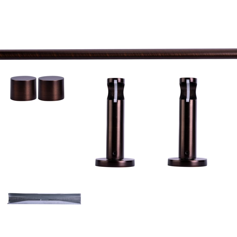 VICTORIA M Gardinenstange Set | 1-läufig, ⌀ 19 mm, 160 cm, rot-bronze + Wand, Kappe