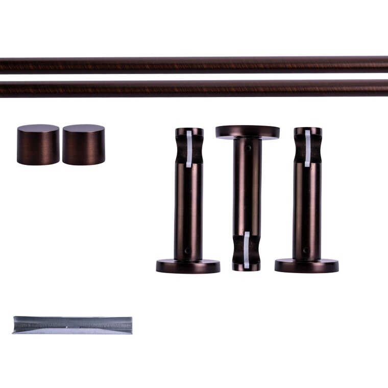 VICTORIA M Gardinenstange Set | 1-läufig, ⌀ 19 mm, 280 cm, rot-bronze + Wand, Kappe