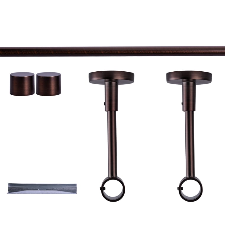 VICTORIA M Gardinenstange Set | 1-läufig, ⌀ 19 mm, 200 cm, rot-bronze + Decke, Kappe