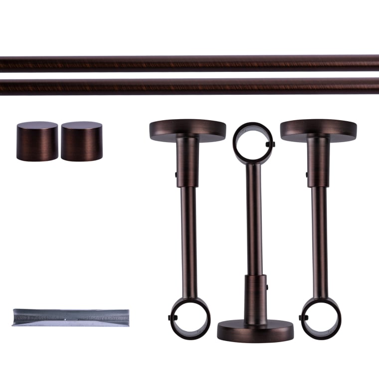 VICTORIA M Gardinenstange Set | 1-läufig, ⌀ 19 mm, 280 cm, rot-bronze + Decke, Kappe
