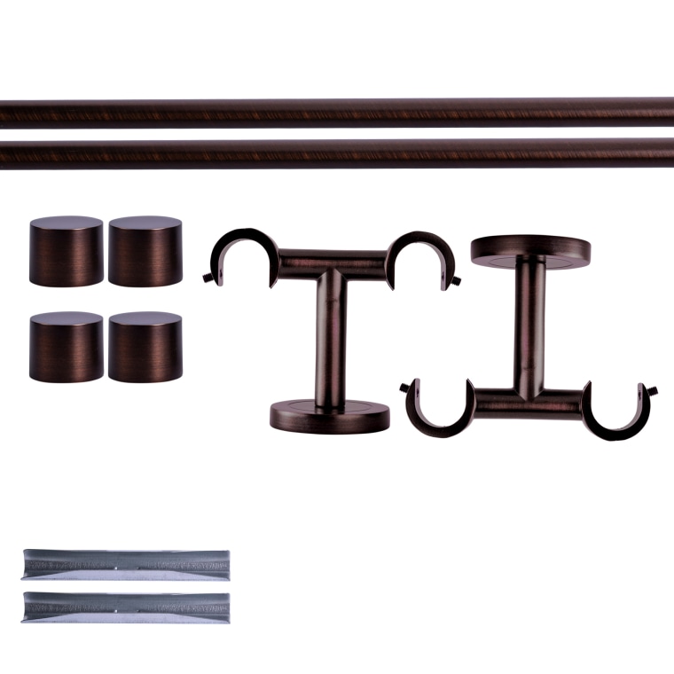 VICTORIA M Gardinenstange Set | 2-läufig, ⌀ 19 mm, 200 cm, rot-bronze + Decke, Kappe