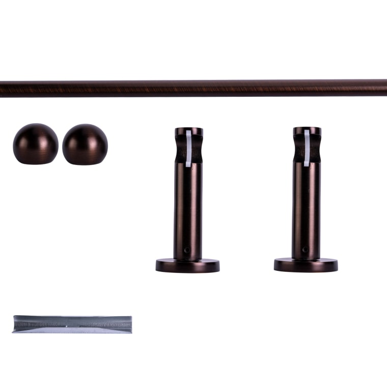 VICTORIA M Gardinenstange Set | 1-läufig, ⌀ 19 mm, 200 cm, rot-bronze + Wand, Kugel-Ball