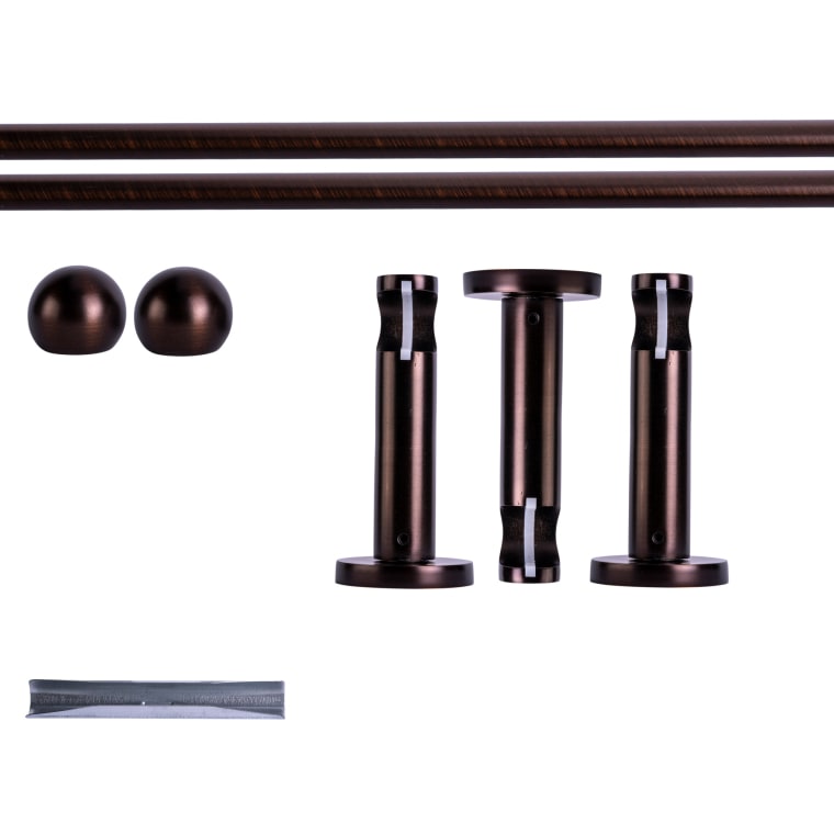 VICTORIA M Gardinenstange Set | 1-läufig, ⌀ 19 mm, 240 cm, rot-bronze + Wand, Kugel-Ball