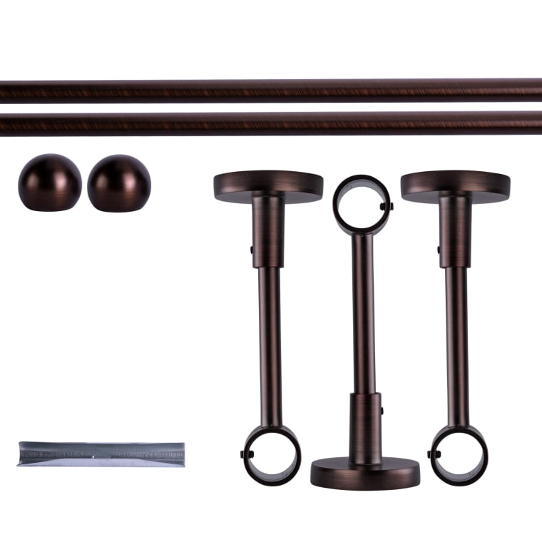 VICTORIA M Gardinenstange Set | 1-läufig, ⌀ 19 mm, 360 cm, rot-bronze + Decke, Kugel-Ball