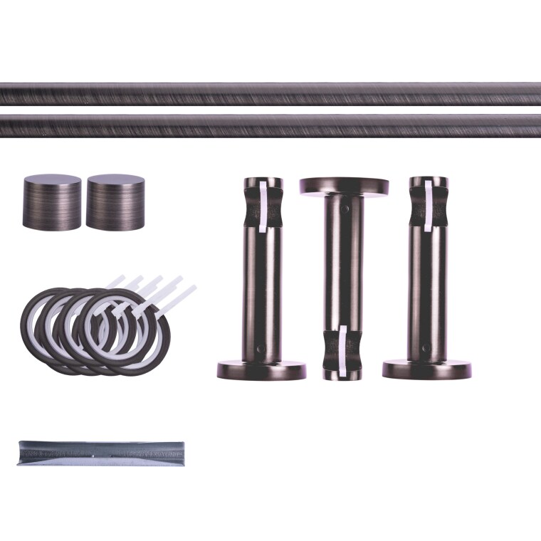 VICTORIA M Gardinenstange Set | 1-läufig, ⌀ 19 mm, 360 cm, anthrazit + Wand, Kappe, Ring