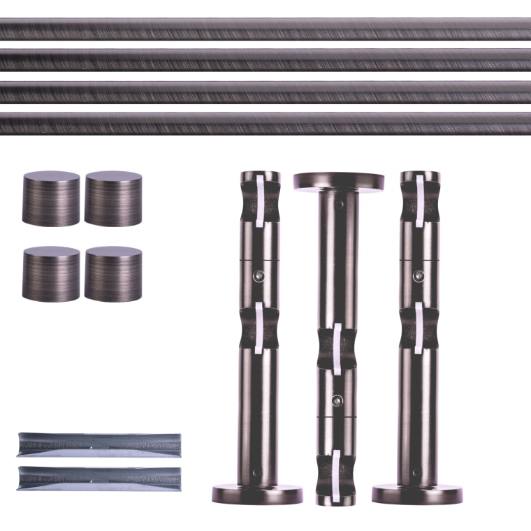 VICTORIA M Gardinenstange Set | 2-läufig, ⌀ 19 mm, 280 cm, anthrazit + Wand, Kappe