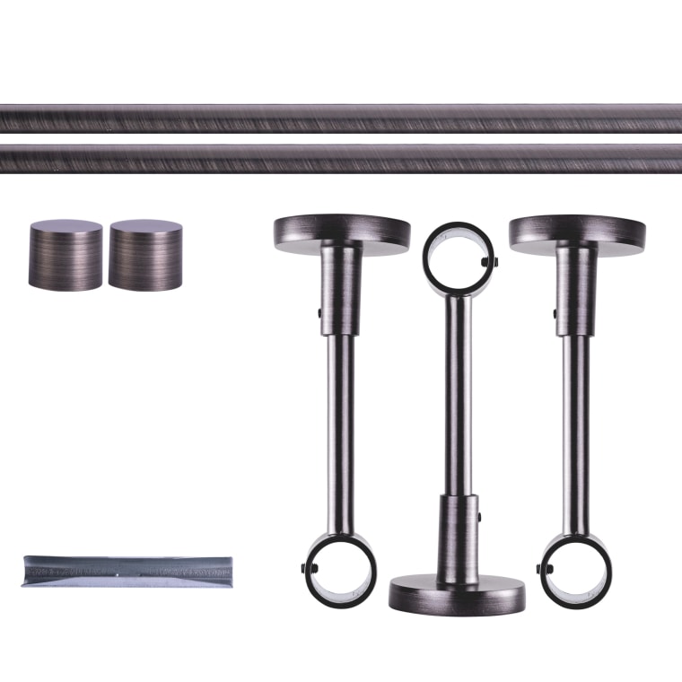 VICTORIA M Gardinenstange Set | 1-läufig, ⌀ 19 mm, 280 cm, anthrazit + Decke, Kappe
