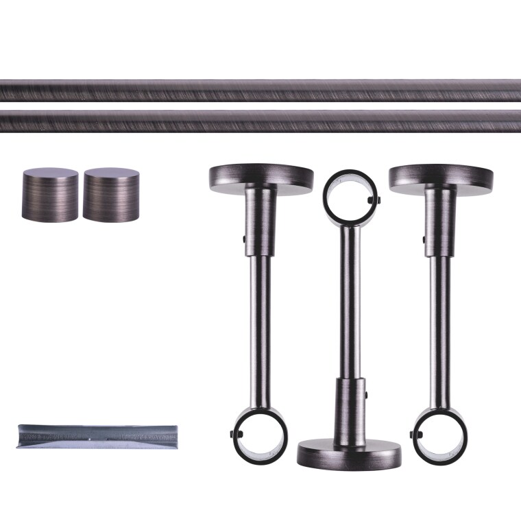 VICTORIA M Gardinenstange Set | 1-läufig, ⌀ 19 mm, 360 cm, anthrazit + Decke, Kappe
