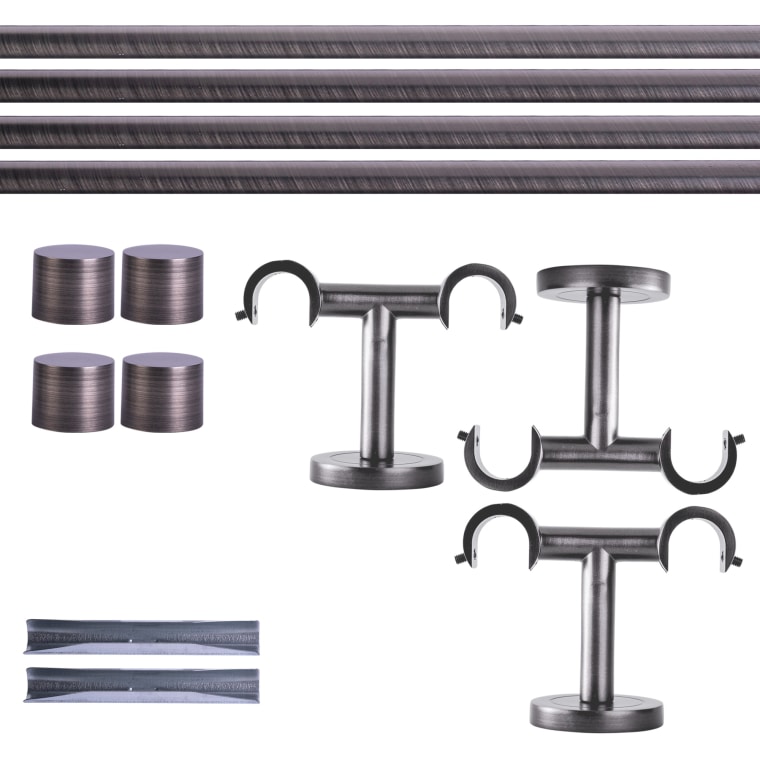 VICTORIA M Gardinenstange Set | 2-läufig, ⌀ 19 mm, 240 cm, anthrazit + Decke, Kappe