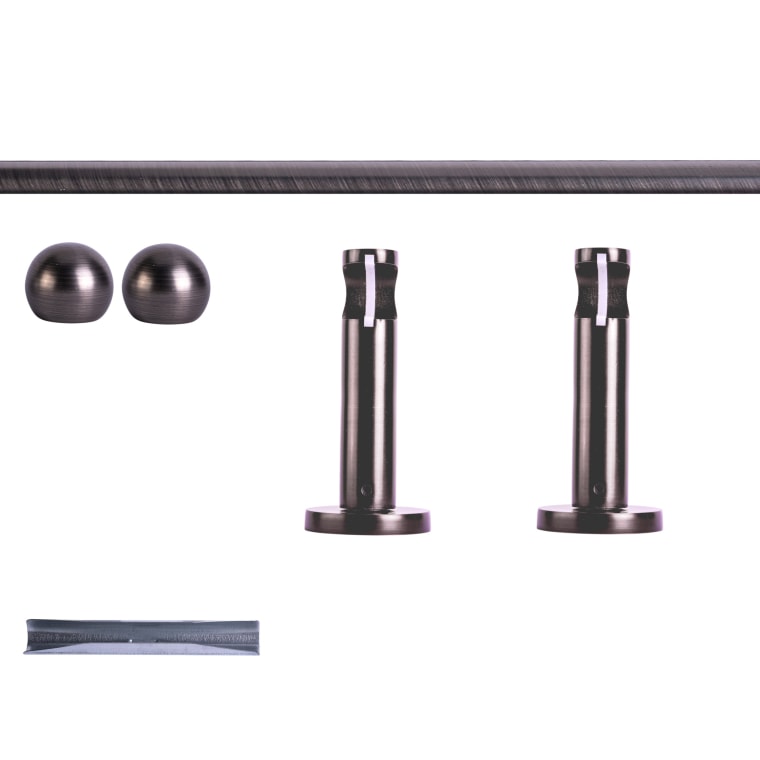 VICTORIA M Gardinenstange Set | 1-läufig, ⌀ 19 mm, 160 cm, anthrazit + Wand, Kugel-Ball