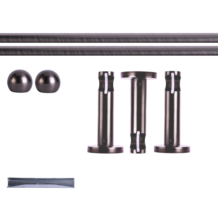 VICTORIA M Gardinenstange Set | 1-läufig, ⌀ 19 mm, 240 cm, anthrazit + Wand, Kugel-Ball