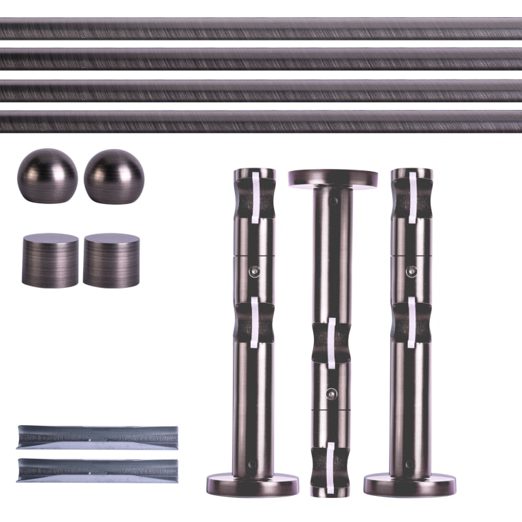 VICTORIA M Gardinenstange Set | 2-läufig, ⌀ 19 mm, 360 cm, anthrazit + Wand, Kugel-Ball