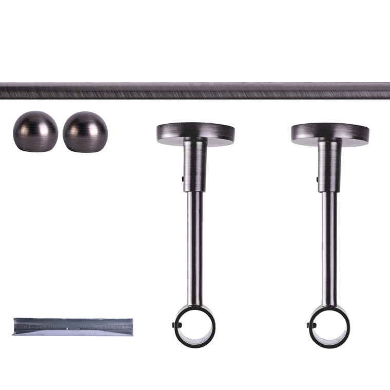 VICTORIA M Gardinenstange Set | 1-läufig, ⌀ 19 mm, 180 cm, anthrazit + Decke, Kugel-Ball